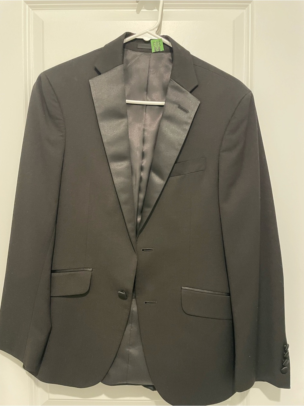 Kenneth Cole Reaction Men's Black Satin-Lapel Tuxedo